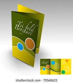 Tri-fold brochure design, vector illustration.