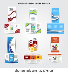 tri-fold Brochure design vector set 1