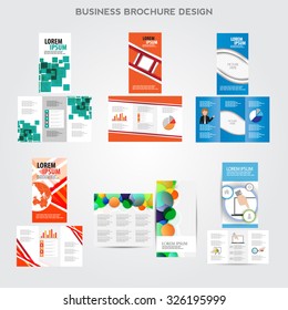 tri-fold Brochure design vector set