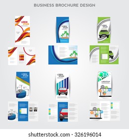 tri-fold Brochure design vector set