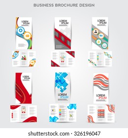 tri-fold Brochure design vector set