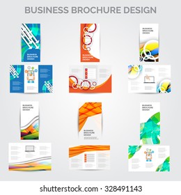 tri-fold Brochure design vector set