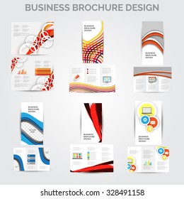 tri-fold Brochure design vector set