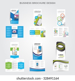 tri-fold Brochure design vector set