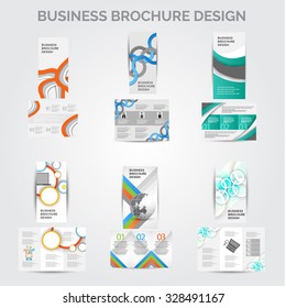 tri-fold Brochure design vector set