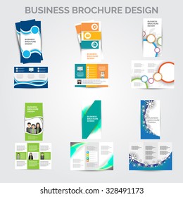 tri-fold Brochure design vector set