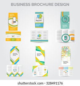 tri-fold Brochure design vector set