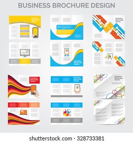tri-fold Brochure design vector set
