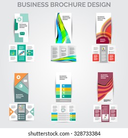 tri-fold Brochure design vector set