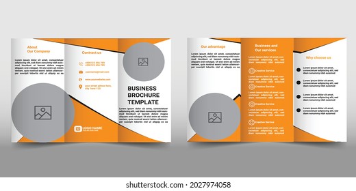 Tri-fold brochure design.corporate business template for tri-fold flyer.
 Creative concept 3 folded flyer or brochure.Vector triple folding brochure for business and advertising.