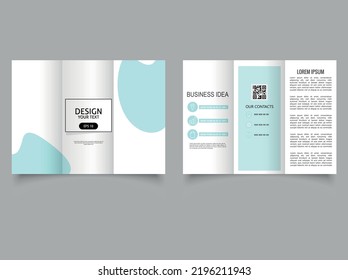 Trifold Brochure Mockup. Brochure Cover Vector. Editable Flier For Business. Vector Illustration. EPS 10.