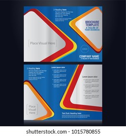 Tri-fold brochure pamphlet flyer layout background vector illustration template color