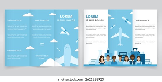 Brochura tripla, panfleto ou modelo de folheto triplo para promover programas de estudo no estrangeiro ou programas de intercâmbio de estudantes