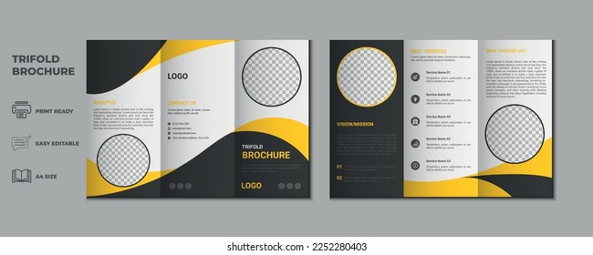 
Propuesta de folleto triple página portada de volante diseño de tres pliegues diseño de la presentación del perfil de la empresa