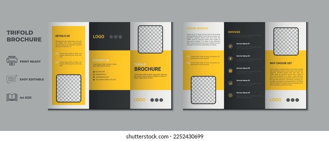 propuesta de folleto triple folleto folleto Folleto folleto informe anual portada de la revista página de la revista tres veces diseño folleto perfil de la compañía planilla vectorial de la cartera y publicidad diseño de la presentación