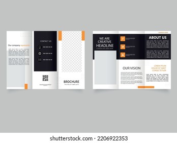 Trifold brochure with rectangles. The minimal vector editable layout.