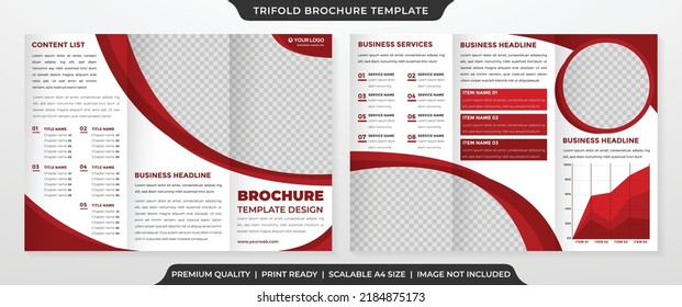 trifold brochure template with abstract background style use for corporate presentation and ads
