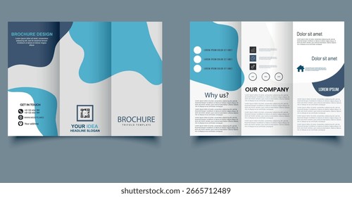 Plantilla con Formas Abstractas, perfecto para presentaciones de negocios, perfiles de empresas y materiales de marketing.