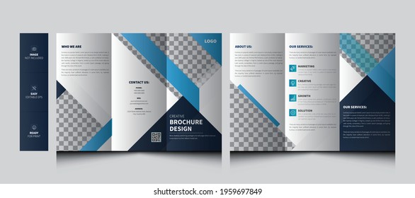 Trifold Brochure Template. Creative Corporate Tri Fold Brochure. Company Marketing Fold Flyer, Brochure, Poster.