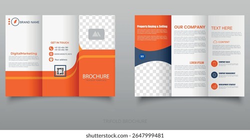 Trifold brochure template. Creative design trend for professional corporate style.
