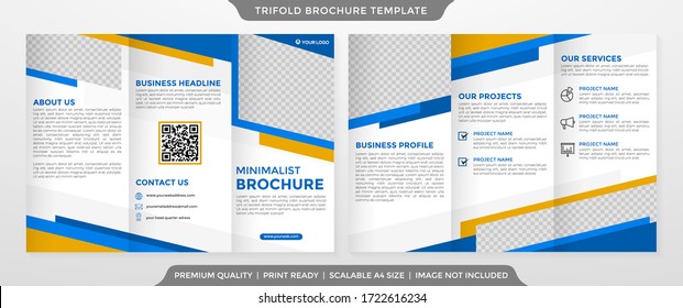 trifold brochure template design with abstract background and simple style use for business presentation and business profile