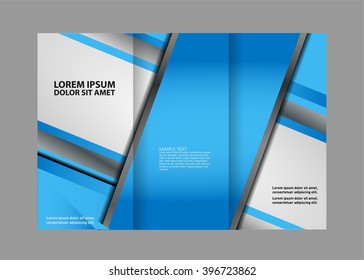 Tri-fold brochure template design with blue color

