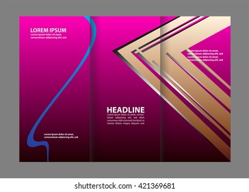 Tri-fold brochure template design with blue color
