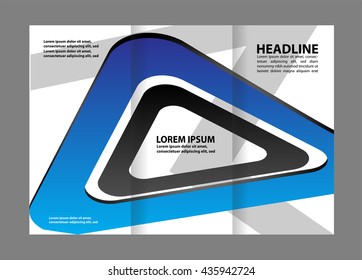 Tri-fold brochure template design with blue color
