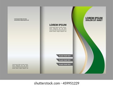 Tri-fold brochure template design with blue color
