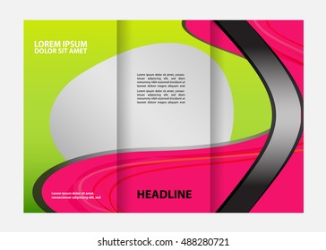 Tri-fold brochure template design with blue color
