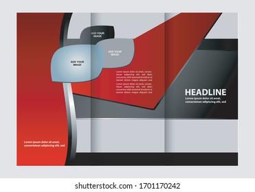Tri-fold brochure template design, business
