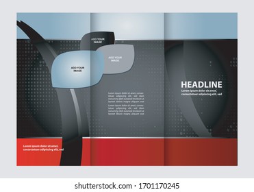 Tri-fold brochure template design, business
