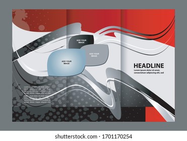 Tri-fold brochure template design, business

