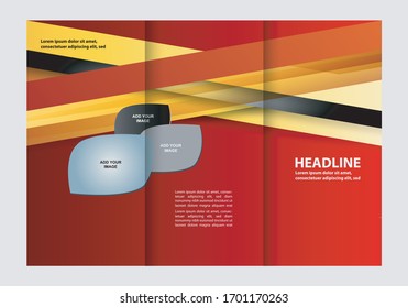 Tri-fold brochure template design, business
