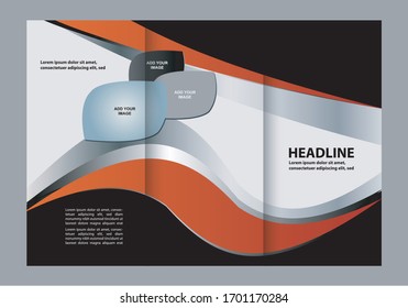 Tri-fold brochure template design, business
