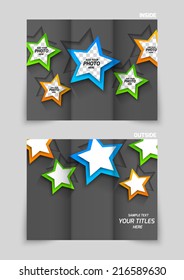 Tri-fold brochure template design with colorful arrows