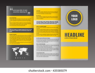 Trifold brochure template design. Corporate booklet. Stock vector.