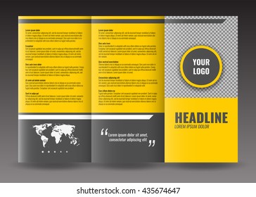 Trifold brochure template design. Corporate booklet. Stock vector.