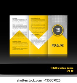 Trifold brochure template design. Corporate booklet. Stock vector.