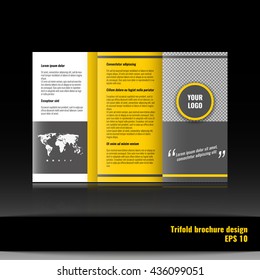 Trifold brochure template design. Corporate booklet. Stock vector.