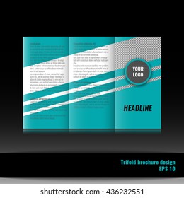 Trifold brochure template design. Corporate booklet. Stock vector.