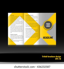 Tri-fold brochure template design. Corporate booklet. Stock vector.