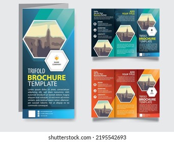 tri-fold brochure template design with creative ideas
