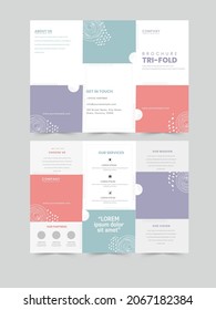 Diseño De Plantilla De Folleto Triple-Doble En Presentación Delante Y Posterior Para Empresas.