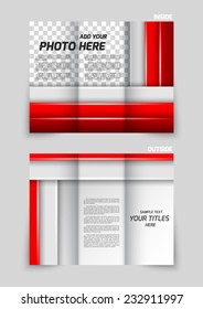 Tri-fold brochure template design in gray stripe line