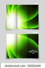 Tri-fold brochure template design in green color