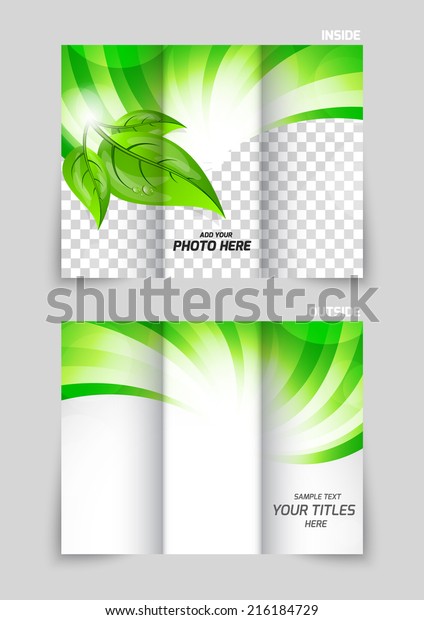 Download Trifold Brochure Template Design Green Wave Stock Vector Royalty Free 216184729 PSD Mockup Templates