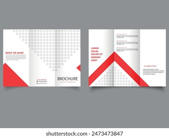 Trifold brochure template design. Trifold brochure design template for marketing promotion. A4 flyer