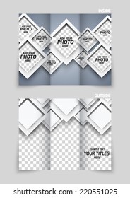 Tri-fold brochure template design with squares
