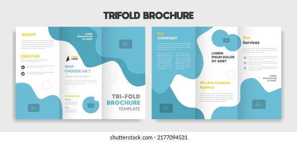 trifold brochure template design vector